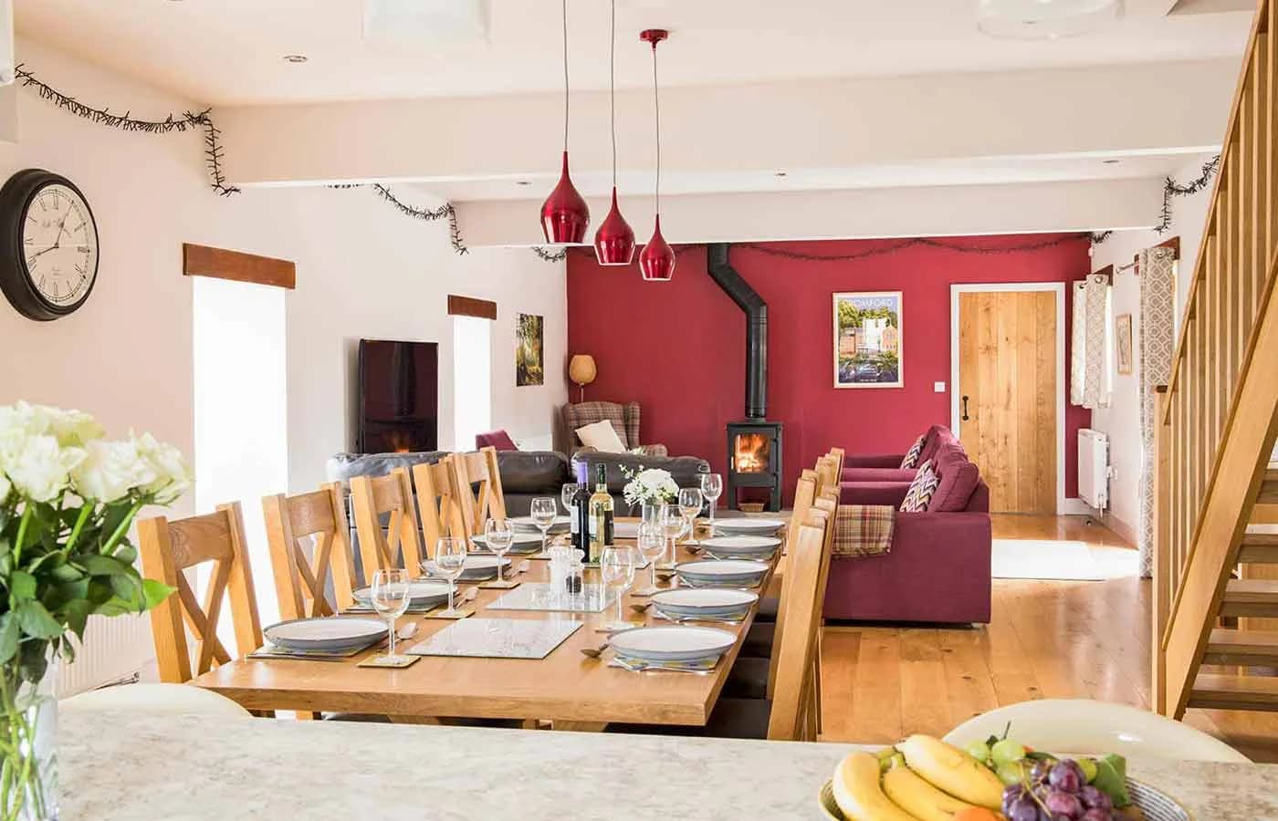 Living space at Morridge View, a five-bedroom barn conversion